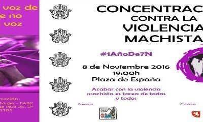 Martes 8 de noviembre: concentración contra la Violencia Machista