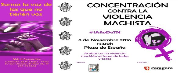 Martes 8 de noviembre: concentración contra la Violencia Machista