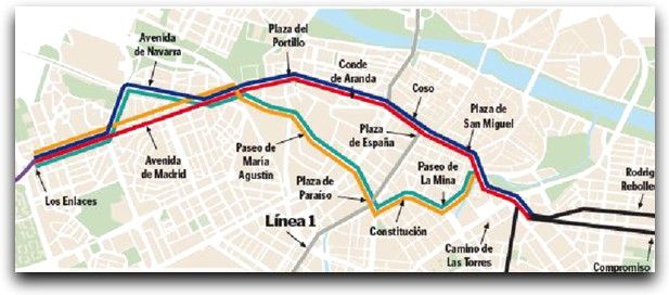 La FABZ defiende la alternativa 3 (avenida Navarra-paseo María Agustín) para el trazado de la futura línea 2 del tranvía, pero con condiciones