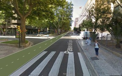 Debate sobre el carril bici del paseo Sagasta. Colectivo Pedalea: Carril  seguro por la  calzada