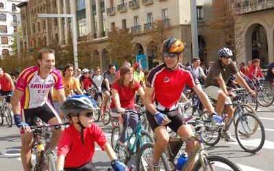 Apoyo al carril bici del Paseo Sagasta por la calzada