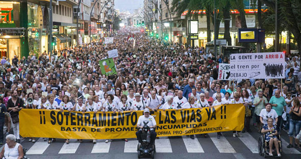 Sigue la lucha vecinal en Murcia para el soterramiento del AVE. ¿El Piolín a Murcia?