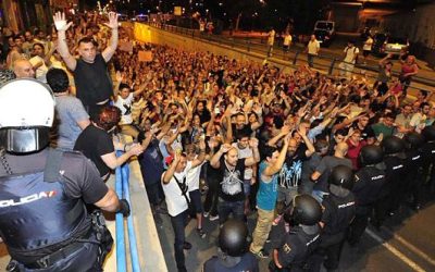 Separatismo en Murcia. Manifestación contra el Muro del AVE en Madrid