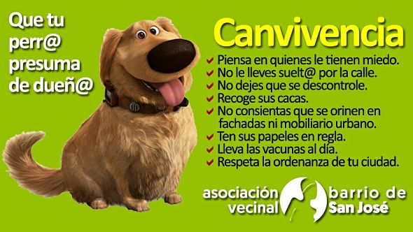 Campaña para la convivencia de perros, sus dueños y el vecindario del barrio