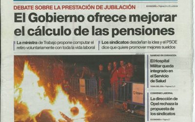 En los MEDIOS La Hoguera de la Asociación Vecinal portada del Periódico de Aragón