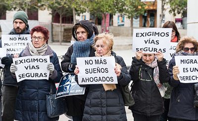 Concentración por las 8 personas muertas en dos pateras en el Estrecho. MAÑANA MARTES