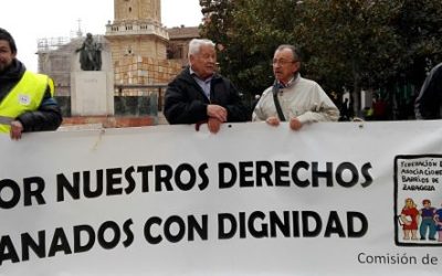 La Comisión de la FABZ en la concentración por la recuperación del Sistema Público de Pensiones