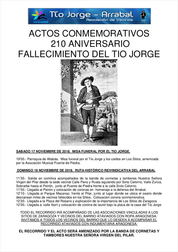 cartel anuncio acto 210 aniversario TIO JORGE