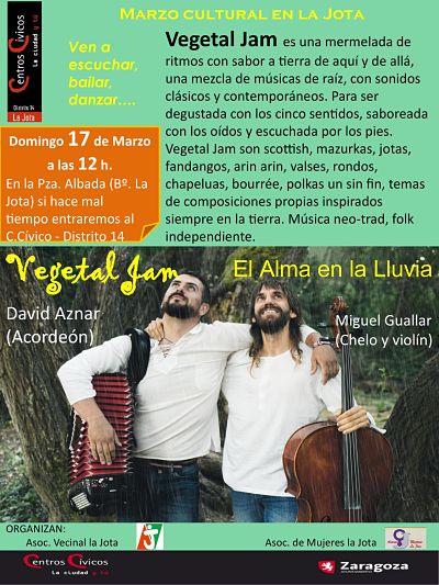 Concierto matinal: Vegetal Jam en la plaza Albada de La Jota