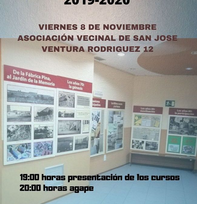 La Asociación Vecinal San José presenta sus actividades y cursos 2019-2020