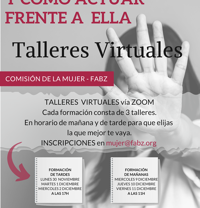 Talleres virtuales: Violencia machista y cómo actuar frente a ella