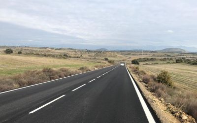 La Diputación de Zaragoza termina las obras de mejora del firme de diez tramos de carretera de las Cinco Villas