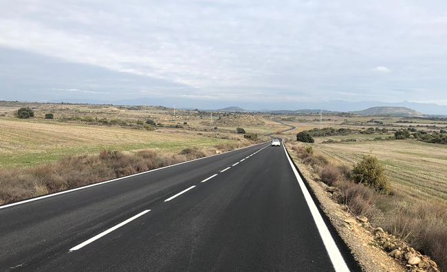 La Diputación de Zaragoza termina las obras de mejora del firme de diez tramos de carretera de las Cinco Villas