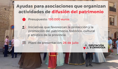 Ayudas de la DPZ para organizar actividades en Defensa del Patrimonio