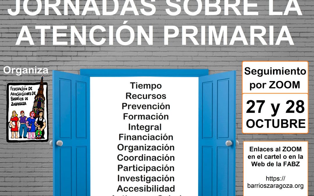 Jornadas de Atención Primaria: 27 y 28 de octubre