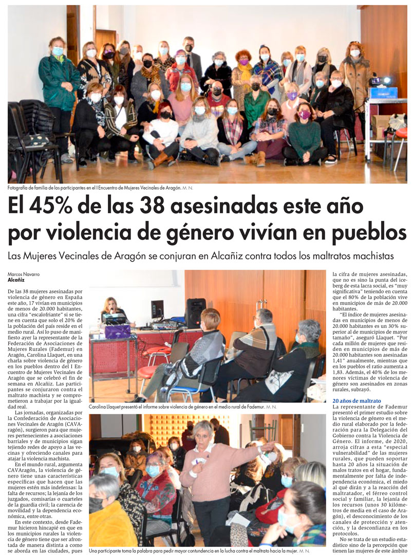 I Encuentro de Mujeres Vecinales de Aragón