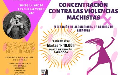 Concentración contra violencias machistas en febrero de 2022