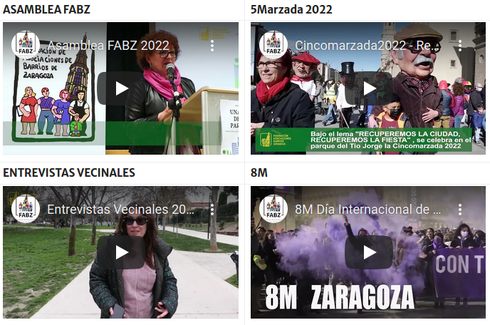 Galería de Videos de la FABZ, en nuestro canal de Youtube