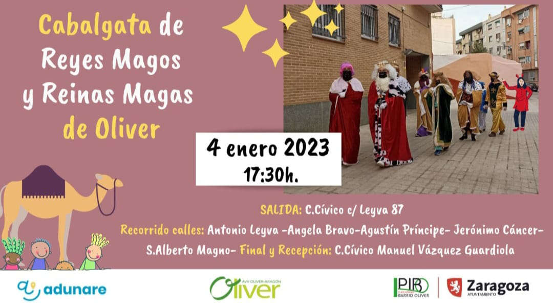 Visita a Oliver de los Reyes Magos y Reinas Magas en 2023