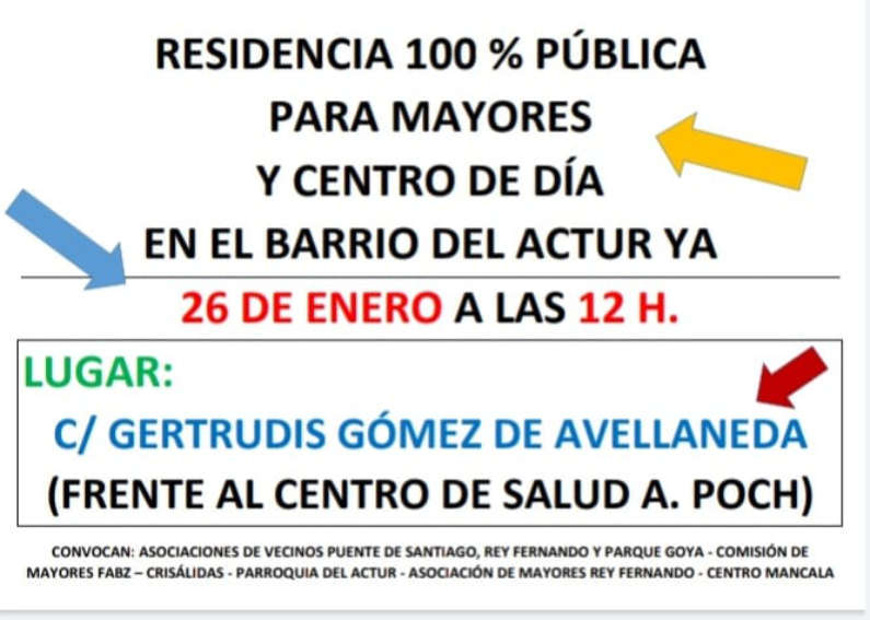 Concentración en el Actur para exigir la residencia pública en Alejandro Casona