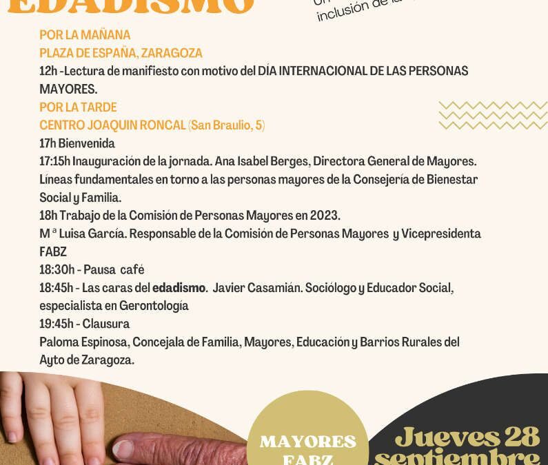 El 28 de septiembre se celebra la jornada «Edadismo, discriminación por edad»