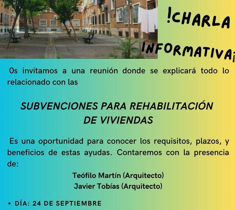 Charla Formativa de Subvenciones para Rehabilitación de Viviendas