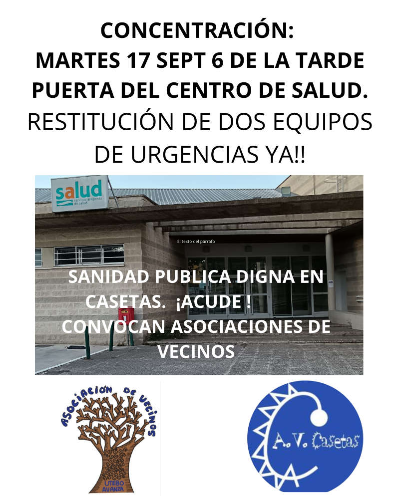 Concentración Centro de Salud Casetas Septiembre 24