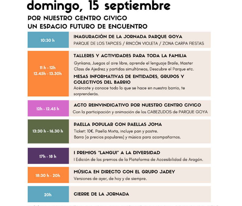 Día del Barrio en Parque Goya, 15 de septiembre de 2024