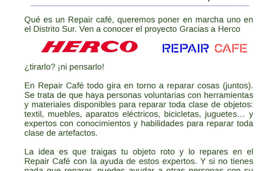 Repair Café. AV Los Sauces de Montecanal