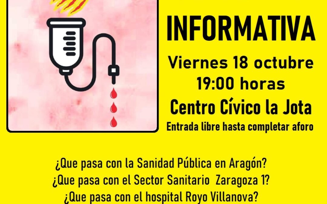 Asamblea Informativa DEFENDAMOS LA SANIDAD PÚBLICA. La Jota/Barrio Jesús