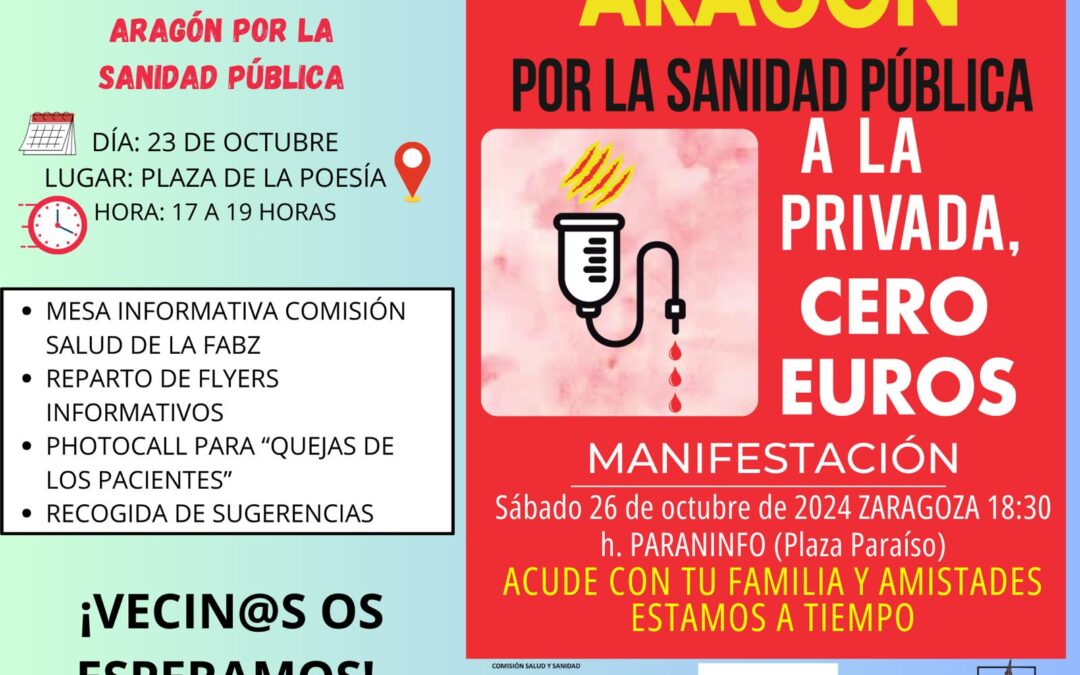 Asamblea Informativa DEFENDAMOS LA SANIDAD PÚBLICA. Parque Goya