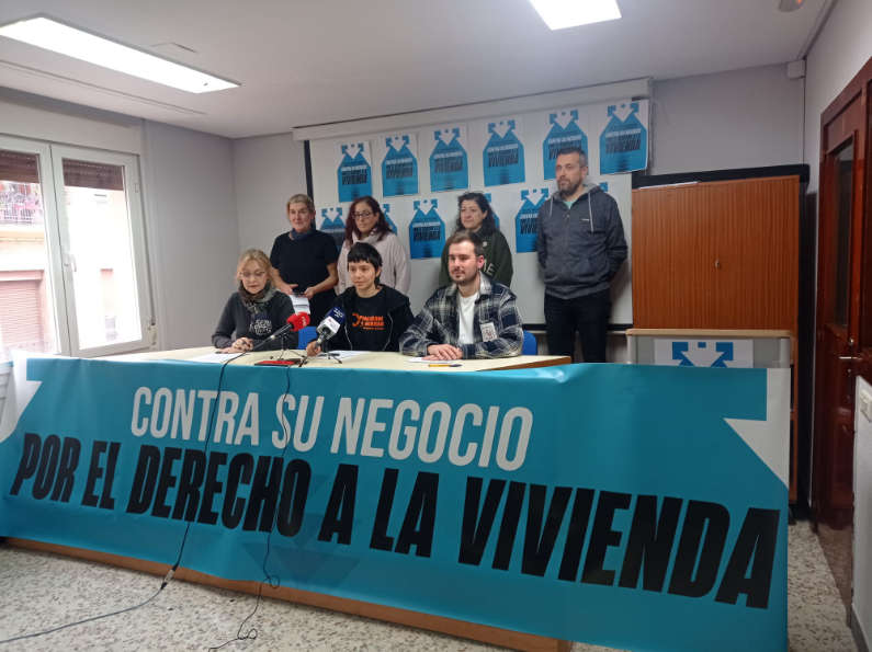 Colectivos de la sociedad civil aragonesa convocan una manifestación bajo el lema “Contra su negocio y por el Derecho a la Vivienda”. 