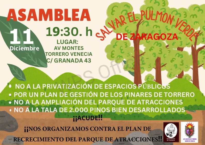 Asamblea para continuar movilizaciones contra el recrecimiento del Parque de Atracciones