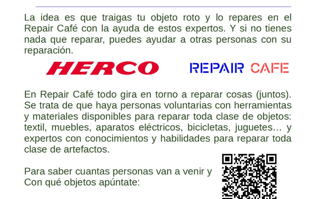 Repair Café Febrero 2025. AV Los Sauces de Montecanal