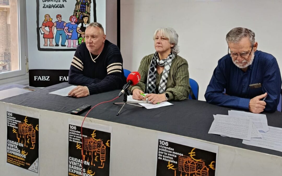 Las asociaciones vecinales denuncian la venta de suelo público en el barrio de San José, las promesas incumplidas por parte del Ayuntamiento y las políticas que propician la especulación con la vivienda en la ciudad de Zaragoza