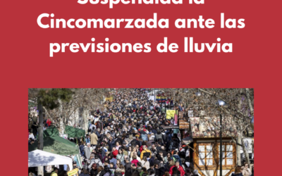 Suspendida la Cincomarzada ante las previsiones de lluvia